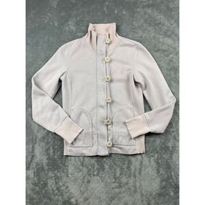 Tretorn Light Pink Button Up Collar Sweatshirt Jacket Women XS READ-FLAW